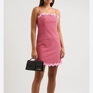 OLIVIA RUBIN Pink & Red Gingham Mini Dress